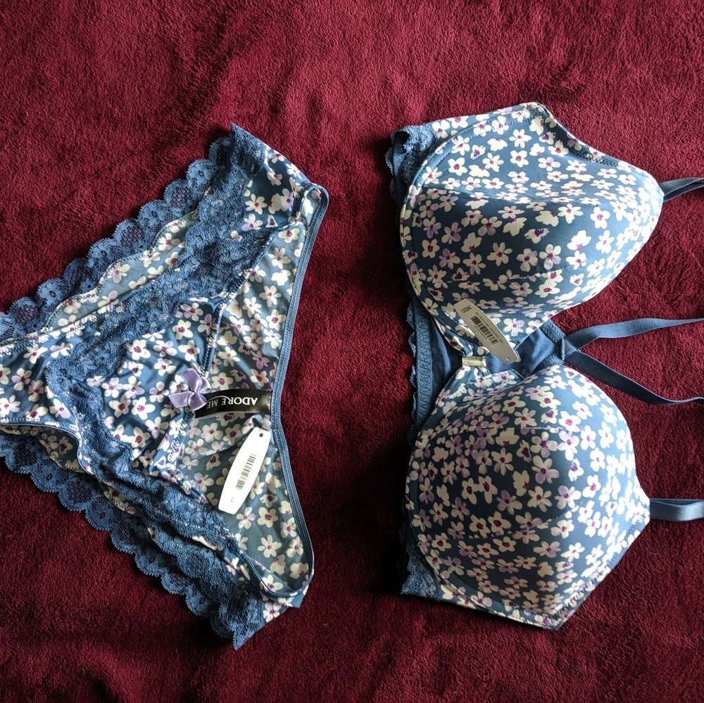 NWT Adore Me Blue Floral Bra